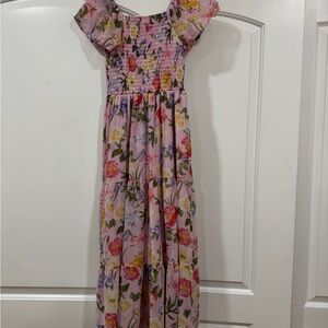 Speechless Pink and Multicolor Smocked Dress